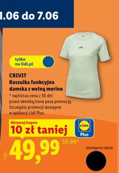 Koszulka funkcyjna damska z wełną merino CRIVIT