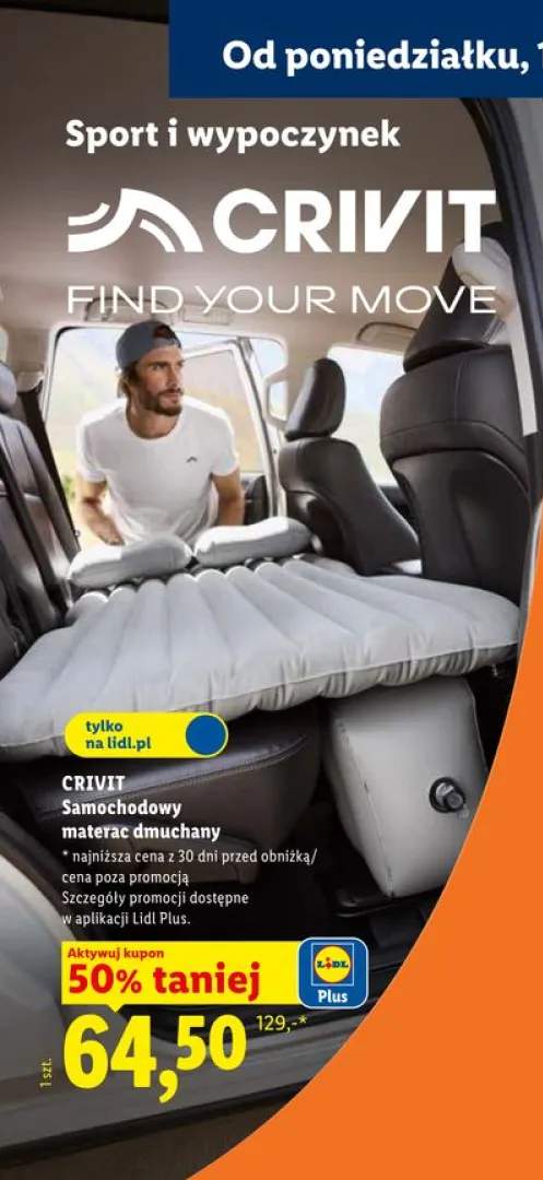 Samochodowy materac dmuchany CRIVIT