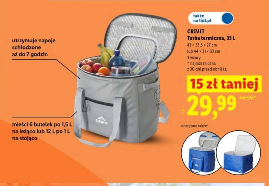 Torba termiczna CRIVIT 35l 43x33,5x27cm