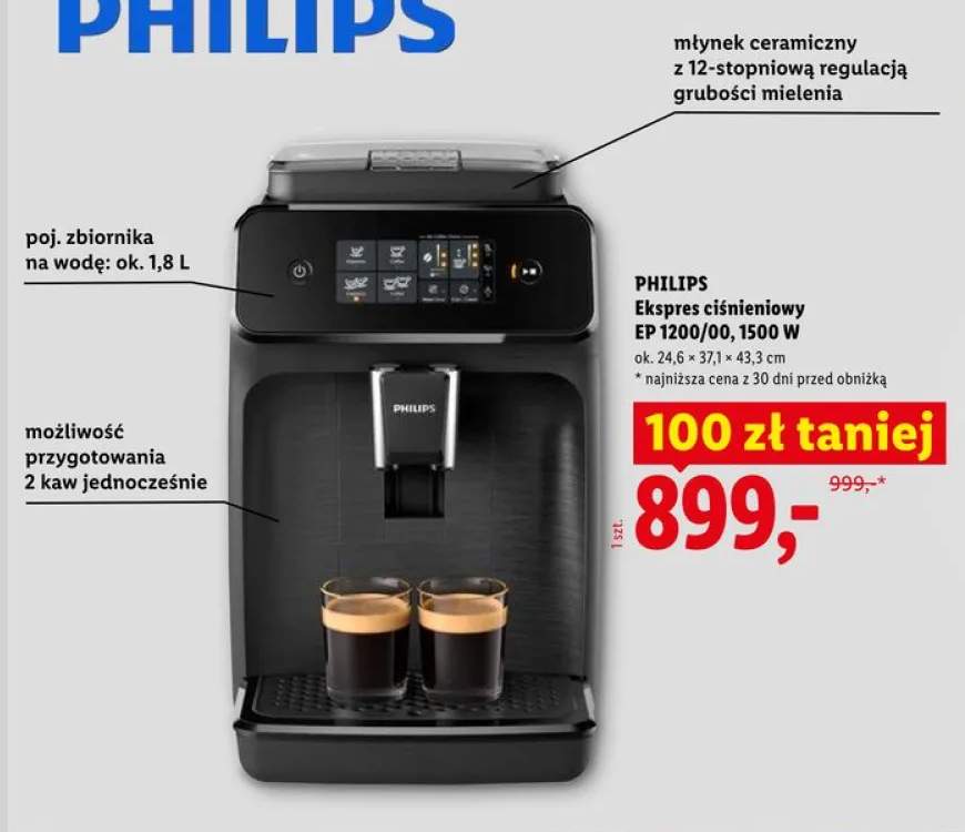 Ekspres ciśnieniowy PHILIPS EP 1200/00 1500W