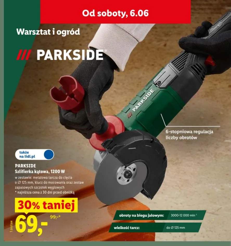 Szlifierka kątowa PARKSIDE 1200W