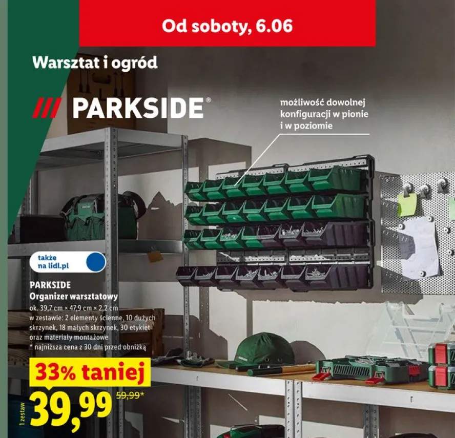 Organizer warsztatowy PARKSIDE ok. 39,7x47,9x2,2cm