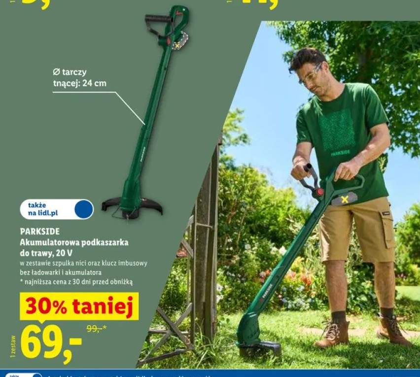 Akumulatorowa podkaszarka do trawy PARKSIDE 20V