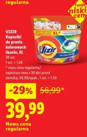 Kapsułki do prania kolorowych tkanin Vizir XL