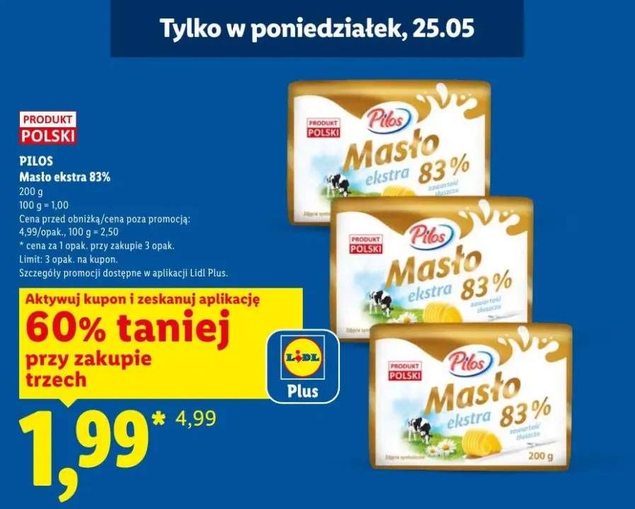Masło ekstra 83% Pilos