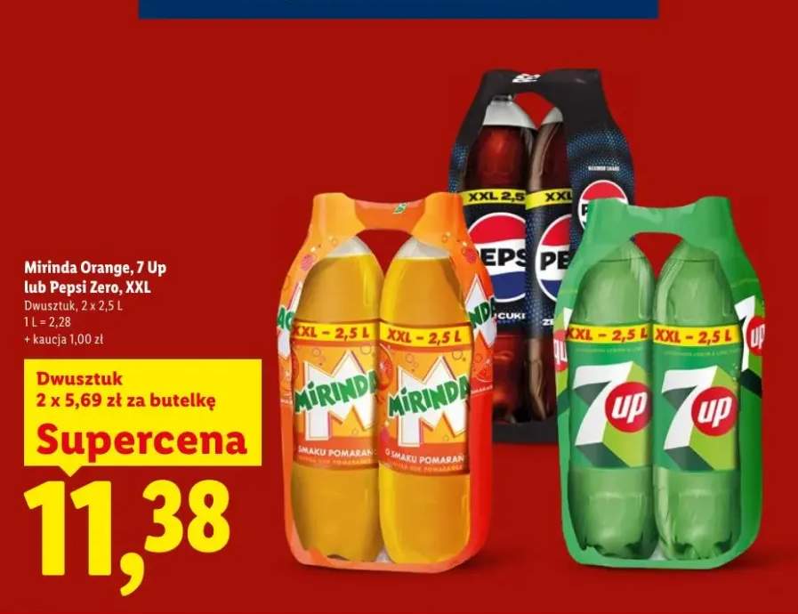 Napój gazowany Mirinda Orange XXL 2-pak 2,5l