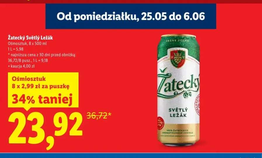 Piwo Žatecký Světlý Ležák 8-pak 500ml