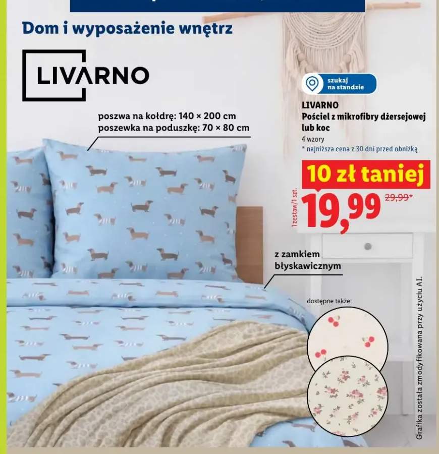 Pościel z mikrofibry dżersejowej lub koc LIVARNO
