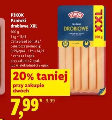 Parówki drobiowe PIKOK XXL
