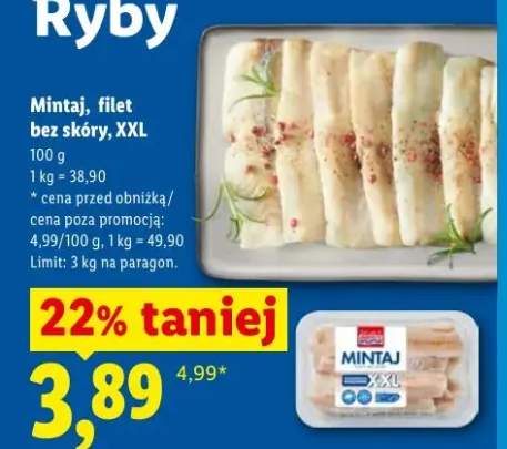 Mintaj filet bez skóry XXL