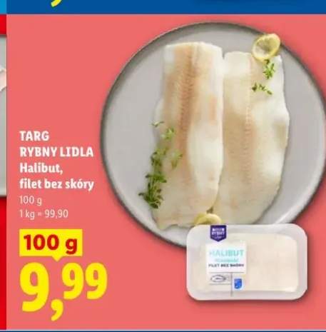 Halibut filet bez skóry Targ Rybny Lidla