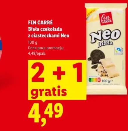 Biała czekolada z ciasteczkami Neo Fin Carré