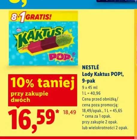 Lody Kaktus POP! NESTLÉ 9-pak 45ml