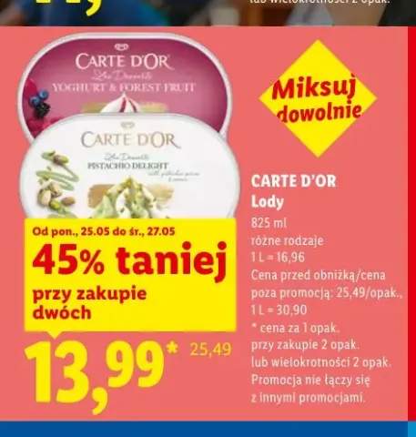 Lody CARTE D'OR Pistachio Delight