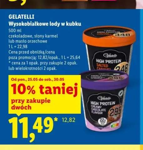 Wysokobiałkowe lody w kubku Gelatelli słony karmel