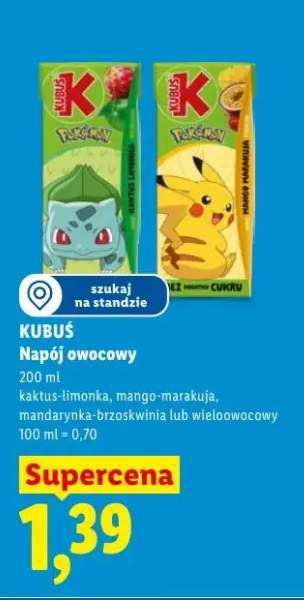 Napój owocowy kaktus-limonka Kubuś