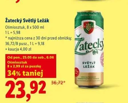 Piwo Žatecký Světlý Ležák 8-pak 500ml