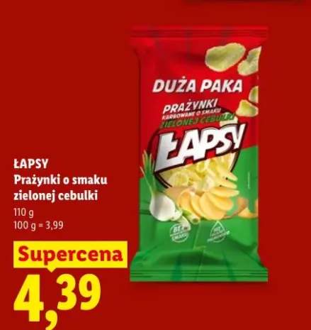 Prażynki o smaku zielonej cebulki Łapsy
