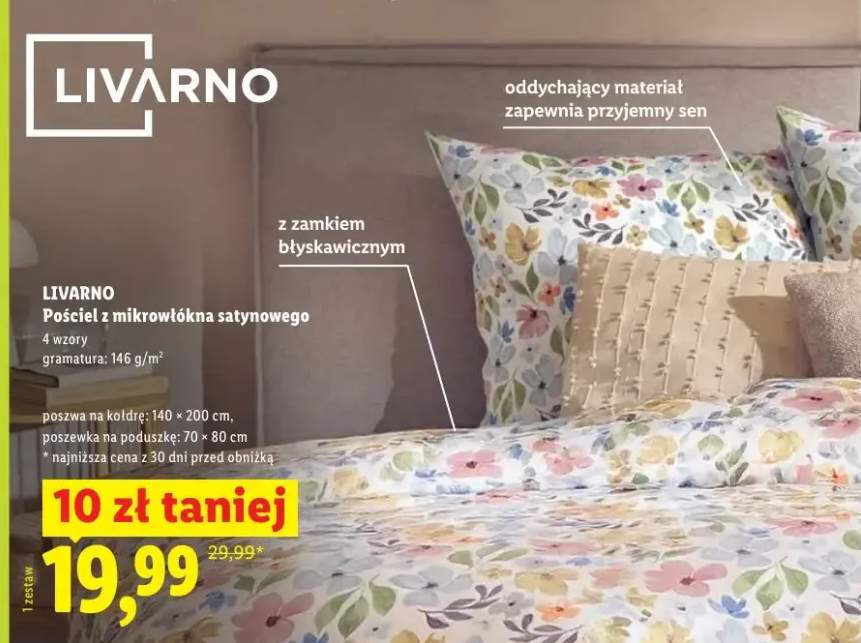 Pościel z mikrowłókna satynowego LIVARNO