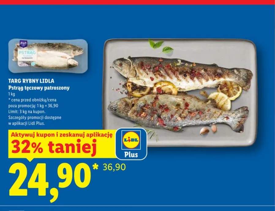 Pstrąg tęczowy patroszony TARG RYBNY LIDLA