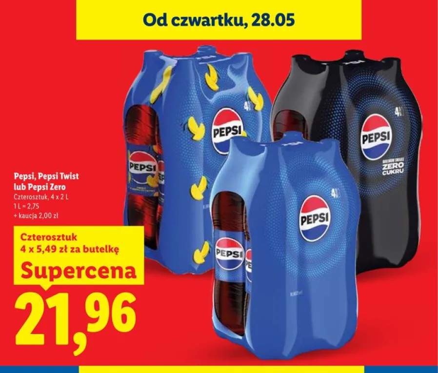 Napój gazowany Pepsi Zero 4-pak 2l
