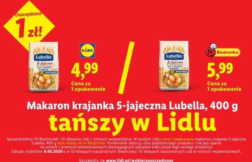 Makaron krajanka 5-jajeczna Lubella