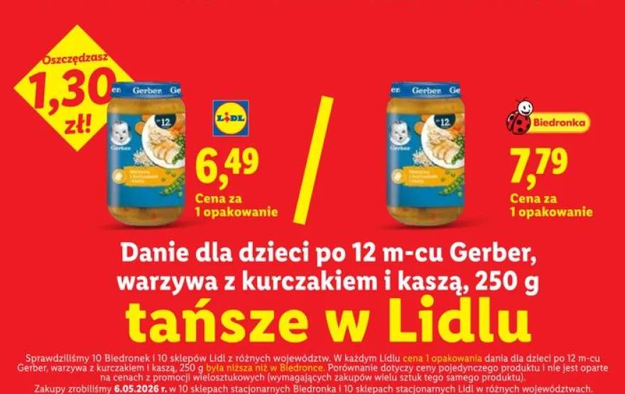 Danie dla dzieci po 12m-cu Gerber warzywa z kurczakiem i kaszą