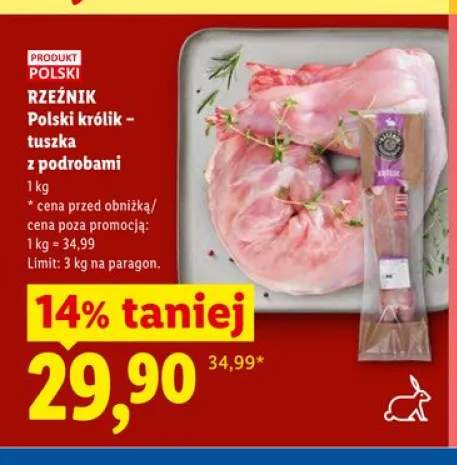 Polski królik tuszka z podrobami Rzeźnik