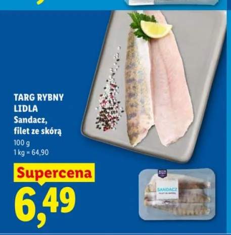 Sandacz filet ze skórą Targ Rybny Lidla