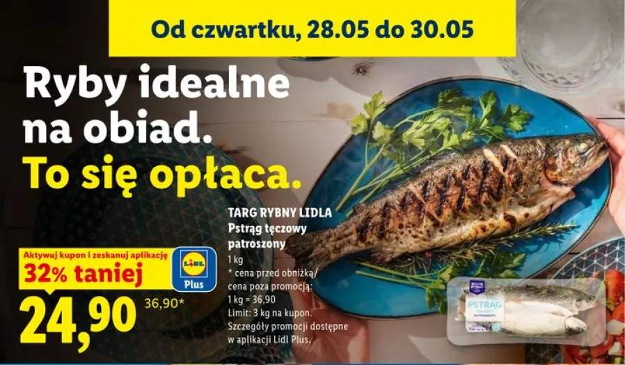 Pstrąg tęczowy patroszony Targ Rybny Lidla