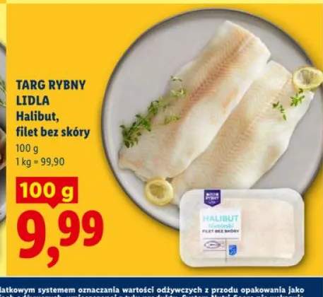 Halibut filet bez skóry Targ Rybny Lidla