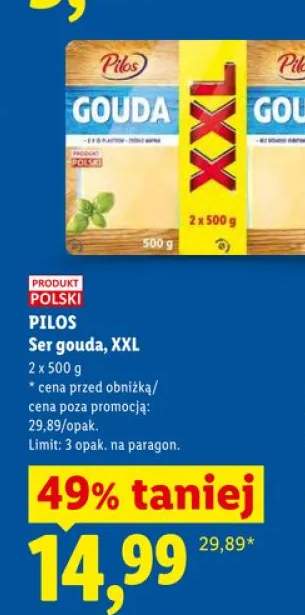 Ser gouda XXL Pilos 2-pak 500g