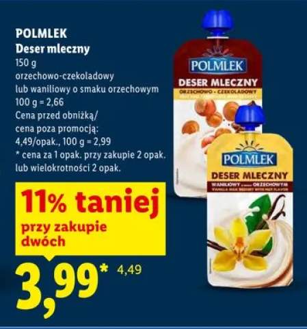 Deser mleczny Polmlek orzechowo-czekoladowy