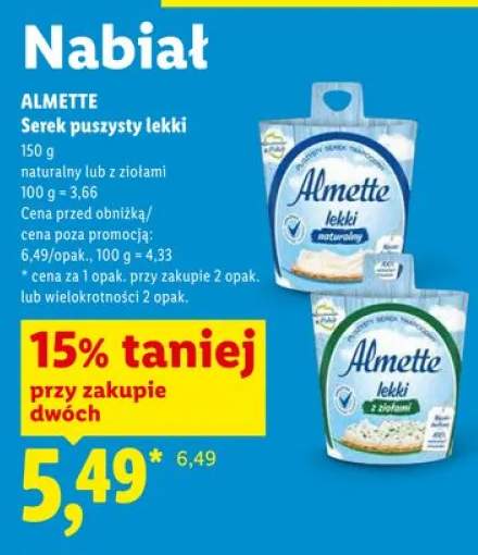 Serek puszysty lekki Almette