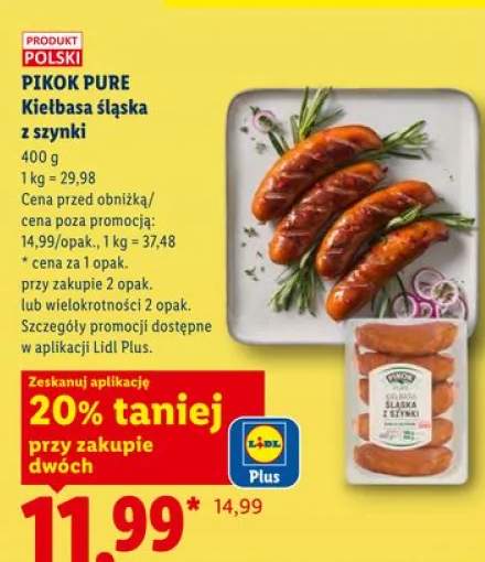 Kiełbasa śląska z szynki PIKOK PURE