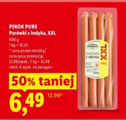 Parówki z indyka XXL Pikok Pure
