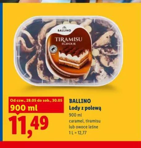 Lody z polewą tiramisu Ballino