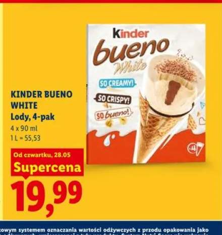 Lody Kinder Bueno White 4-pak 90ml