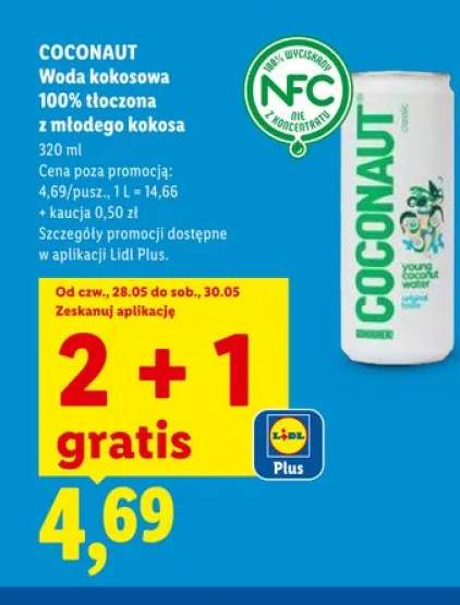 Woda kokosowa 100% tłoczona z młodego kokosa COCONAUT