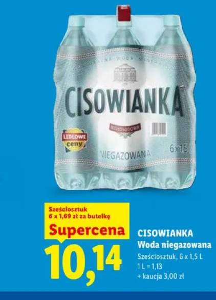 Woda niegazowana CISOWIANKA 6-pak 1,5l