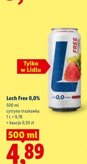 Piwo bezalkoholowe Lech Free 0,0% cytryna-truskawka