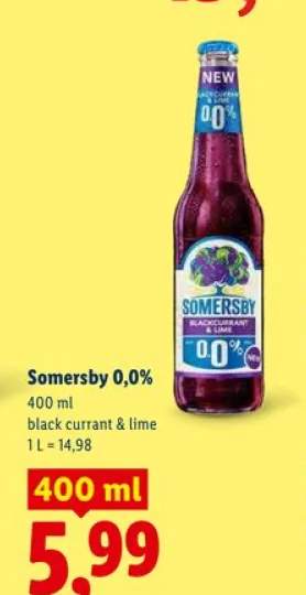 Piwo bezalkoholowe Somersby 0,0% black currant & lime