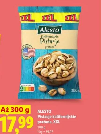 Pistacje kalifornijskie prażone XXL Alesto