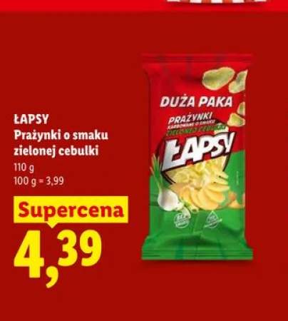 Prażynki o smaku zielonej cebulki Łapsy