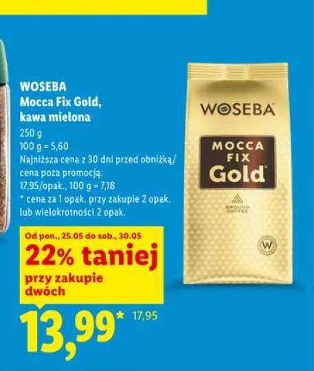 Kawa mielona WOSEBA Mocca Fix Gold