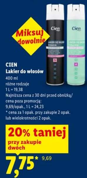 Lakier do włosów Cien