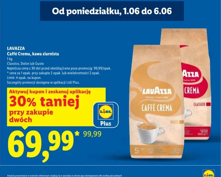 Kawa ziarnista Caffé Crema Gusto Lavazza