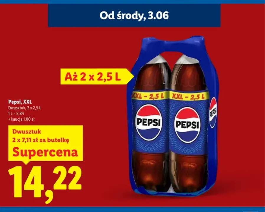 Napój gazowany Pepsi XXL 2-pak 2,5l