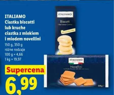 Kruche ciastka z mlekiem i miodem novellini Italiamo