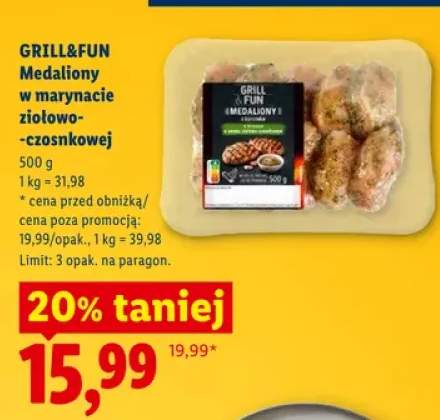 Medaliony z kurczaka w marynacie ziołowo-czosnkowej GRILL&FUN